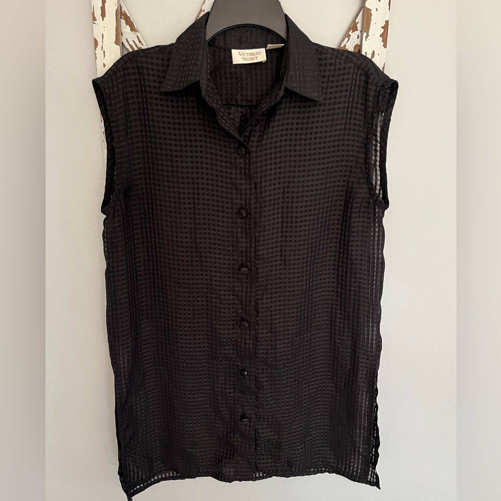 Vintage Gold Label Victoria’s Secret Sheer Button Down Top Bathing Suit Cover Up
